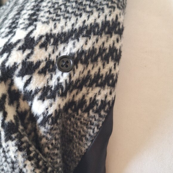 GUESS HOUNDSTOOTH CHECK Peacoat Black & White SIZE LARGE - Picture 10 of 14